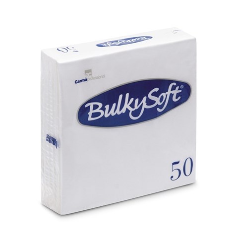 BulkySoft GUARDANAPOS BRANCOS 2 folhas Cm.33x33 Unid.50 BulkySoft - CC43997 - F001178