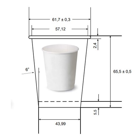 scatolificio del gar COPOS DE CARTÃO BRANCO PARA BEBIDAS QUENTES 4OZ 1000 peças scatolificio del gar - 44430 - F001276