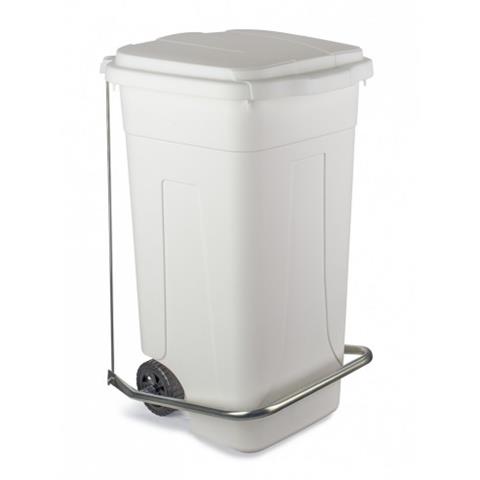  BIDONE con PEDALE Lt.100 BIANCO Cm.46x36x97h  - 42271 - F000005