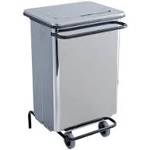  BIDONE con PEDALE Lt.70 in ACCIAIO Cm.46x36x73h  - 42268 - F000005