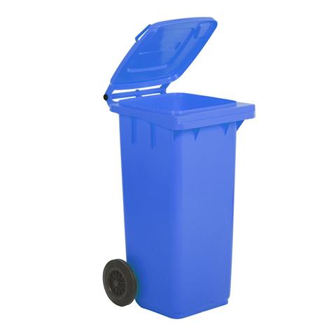 BIDONE RACCOLTA DIFFERENZIATA Lt.120 con COPERCHIO e RUOTE BLU  - 41304 - F000005