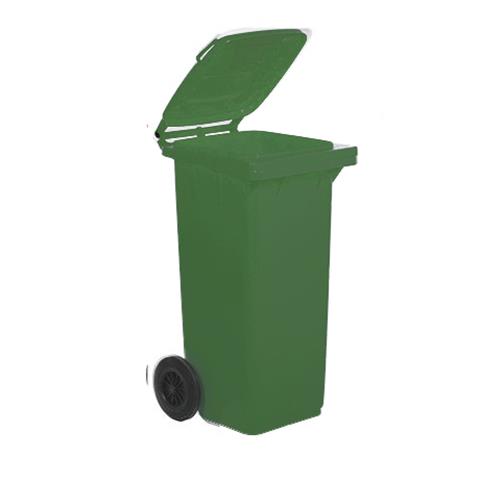  BIDONE RACCOLTA DIFFERENZIATA Lt.120 con COPERCHIO e RUOTE VERDE  - 500038 - F000005
