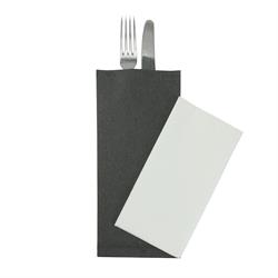 44759 - envelope talheres preto guardanapo 2 folhas 40x40 unid1000