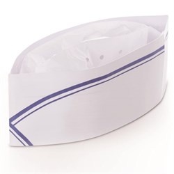 BUSTINA COPRICAPO BIANCA FASCIA BLU REGOLABILE "RISTOCAP" Pz.100