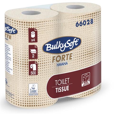 BulkySoft CARTA IGIENICA 2v 500 Strappi HAVANA FORTE Pz.4 BulkySoft - 45553 - F001178