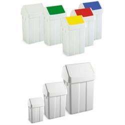 41530 - cestino gettacarte con coperchio basculante bianco lt50