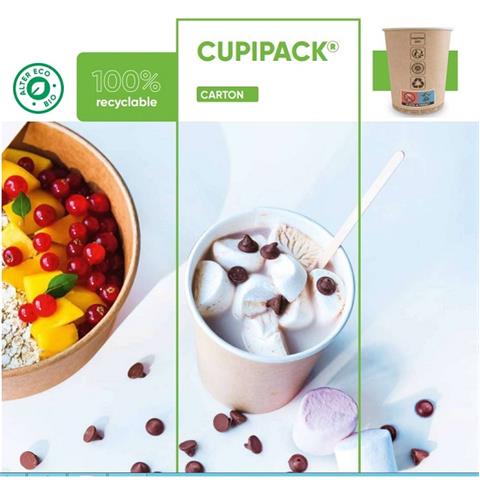 CUPIPACK COPOS AVANA em CARTÃO ORGÂNICO para BEBIDAS QUENTES 8OZ 1000 peças CUPIPACK - 45603 - F001606