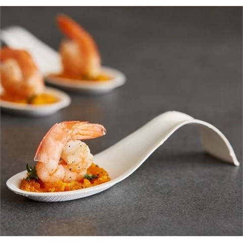  CUCCHIAINO FINGER FOOD in POLPA DI CELLULOSA Cm.12,4x2,7x0,6/2,7h Pz.1000  - 46087 - F001462