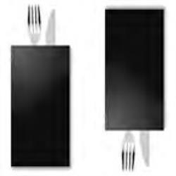 45571 - busta portaposate nero tovagliolo 2v 40x40 pz500