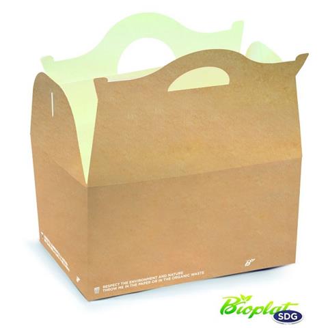 scatolificio del gar ASTUCCIO HAPPY MEAL AVANA BIOCOMPOSTABILE Mm.200x140x130 Pz.100 scatolificio del gar - 45716 - F001276