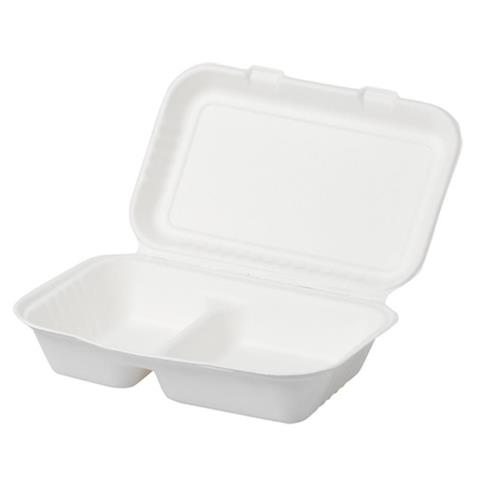 SDG FOOD BOX 2 SCOMPARTI in POLPA di CELLULOSA Mm.235x195x75 Pz.250 SDG - 45458 - F001276