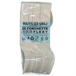FORCHETTA BIANCA "FLEXY" in PP REUSE Cm.18 Pz.1000