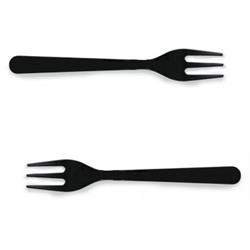 MINI FORCHETTINA BIODEGRADABILE in CPLA NERA Cm.10 Pz.1000