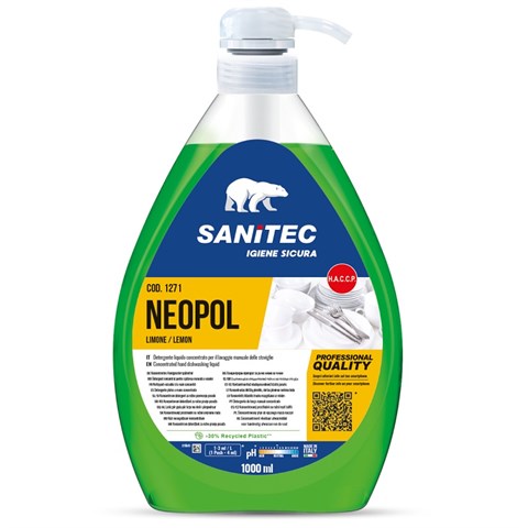 SANITEC NEOPOL PIATTI GEL LIMONE VERDE CON ANTIBATTERICO Ml.1000 SANITEC - 44541 - F001399