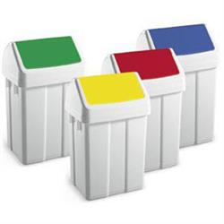 41533 - pattumiera raccolta differenziata con coperchio basculante giallo lt50