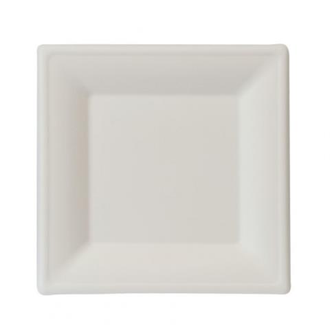  PIATTI QUADRATI BIODEGRADABILI IN POLPA DI CELLULOSA Cm.16x16 Pz.500  - 44398 - F001462