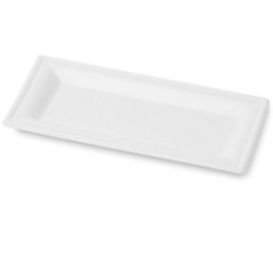 44539 - piatti rettangolari biodegradabili in polpa di cellulosa cm25x13 pz500