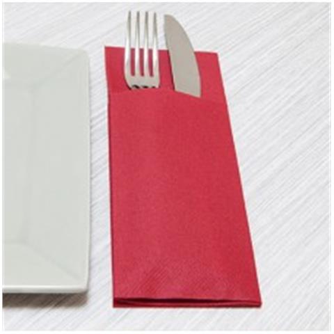  TOVAGLIOLI AIRLAID LIGHT ROSSO POCKET UNITO Cm.40x40 Pz.800  - 44336 - F000017