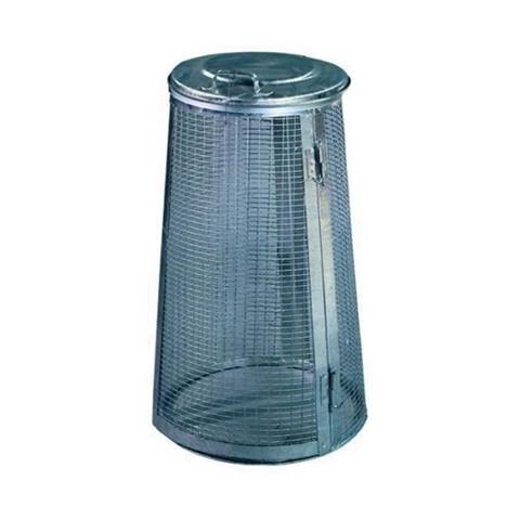  TRESPOLO PATTUMIERA ZINCATO con COPERCHIO Lt.110  - 500613 - F000005