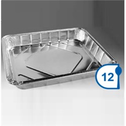 VASCHETTE ALLUMINIO BORDO "G" R87-210-R74G (10porz) Mm.398x338x49 Pz.120