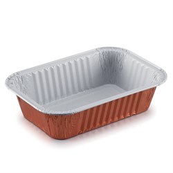 BANDEJAS DE ALUMÍNIO COBRE COM BORDA "G" R12 (1Porz) 150x125x44 mm 100 peças